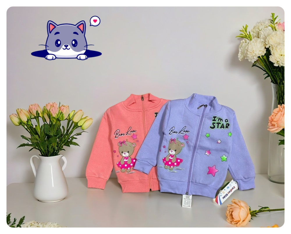 утепленная толстовка для девочек пр-во Турция в интернет-магазине «Детская Цена»